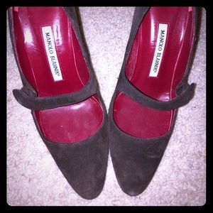 Manolo Blahnik suede Mary Janes